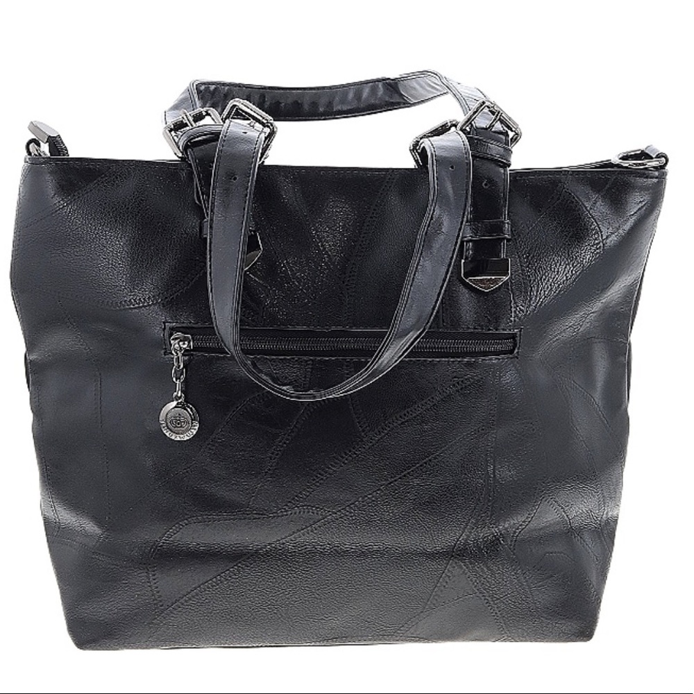 💗👛DESIGNER HANDBAG PURSE👛💗BAG BIG HUGE LARGE NWOT BLACK LEATHER👀LOOK - Picture 4 of 14